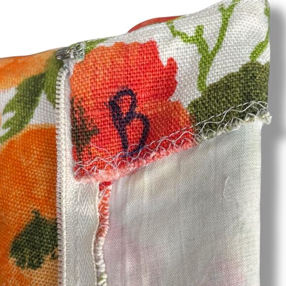 Vintage 60s Handmade Sleeveless Floral Shift Dress Red Orange Poppy Floral Print - Picture 9 of 11